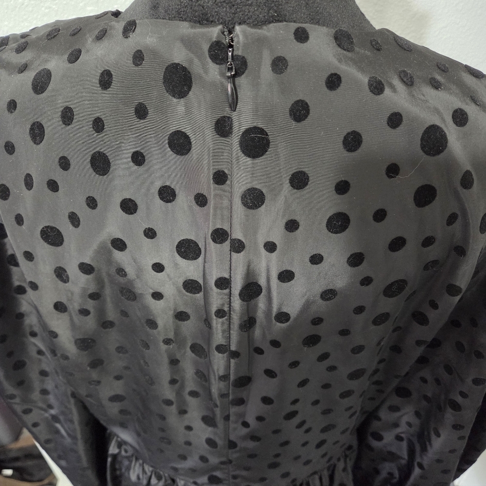 Express Black Polka Dot Dress With Back Zip Closure Large - Picture 3 of 7